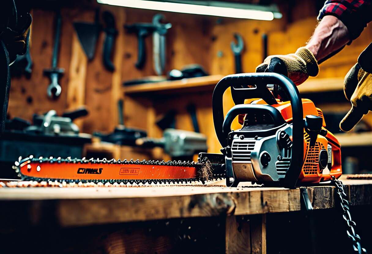 Affûtage et maintenance des éléments coupants : chaînes et lames