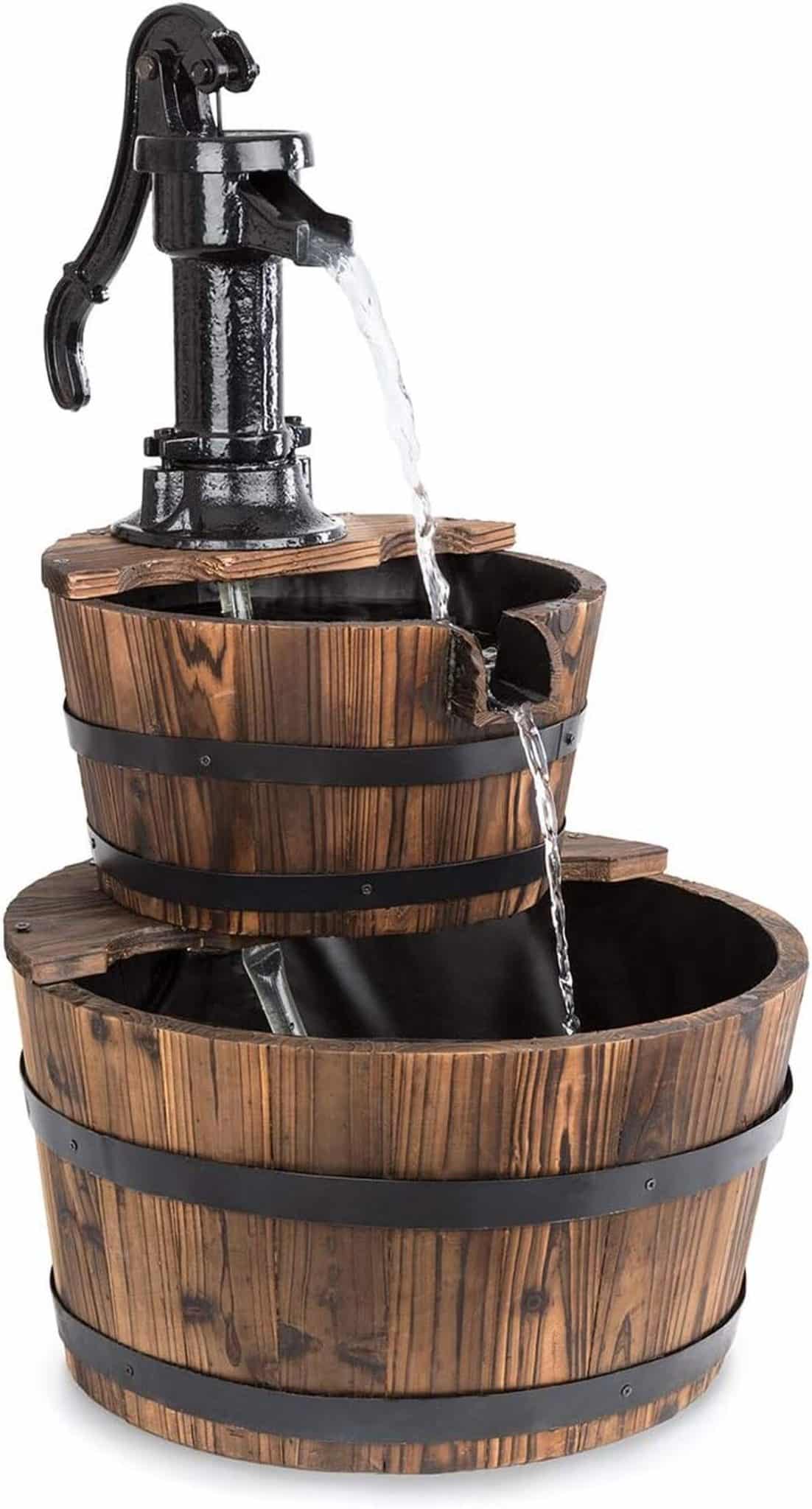 Test blumfeldt Cascada 2G : fontaine 3 étages et pompe intégrée, effet vieilli