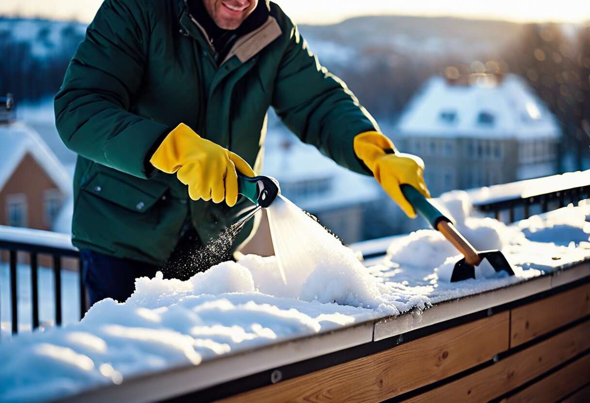Comment déneiger terrasses et balcons efficacement