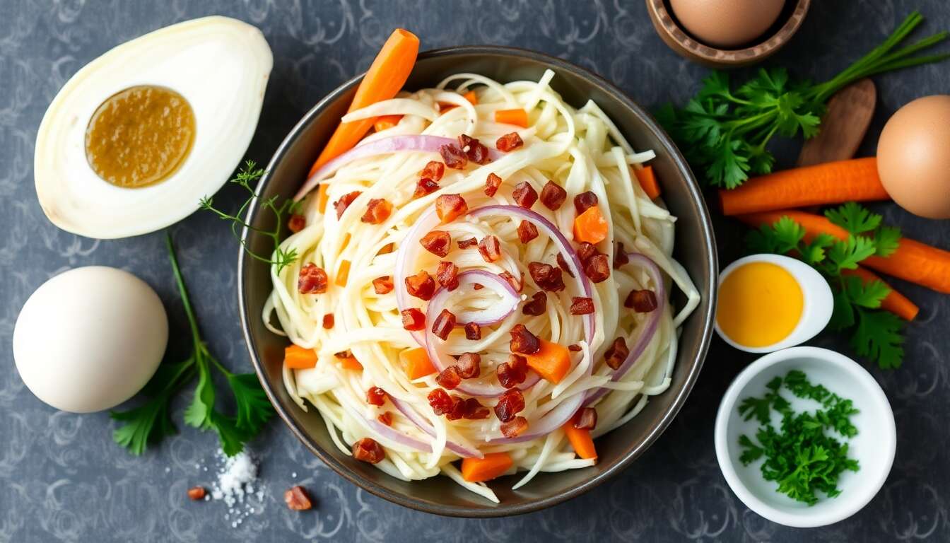 Recette de salade paysanne au chou blanc