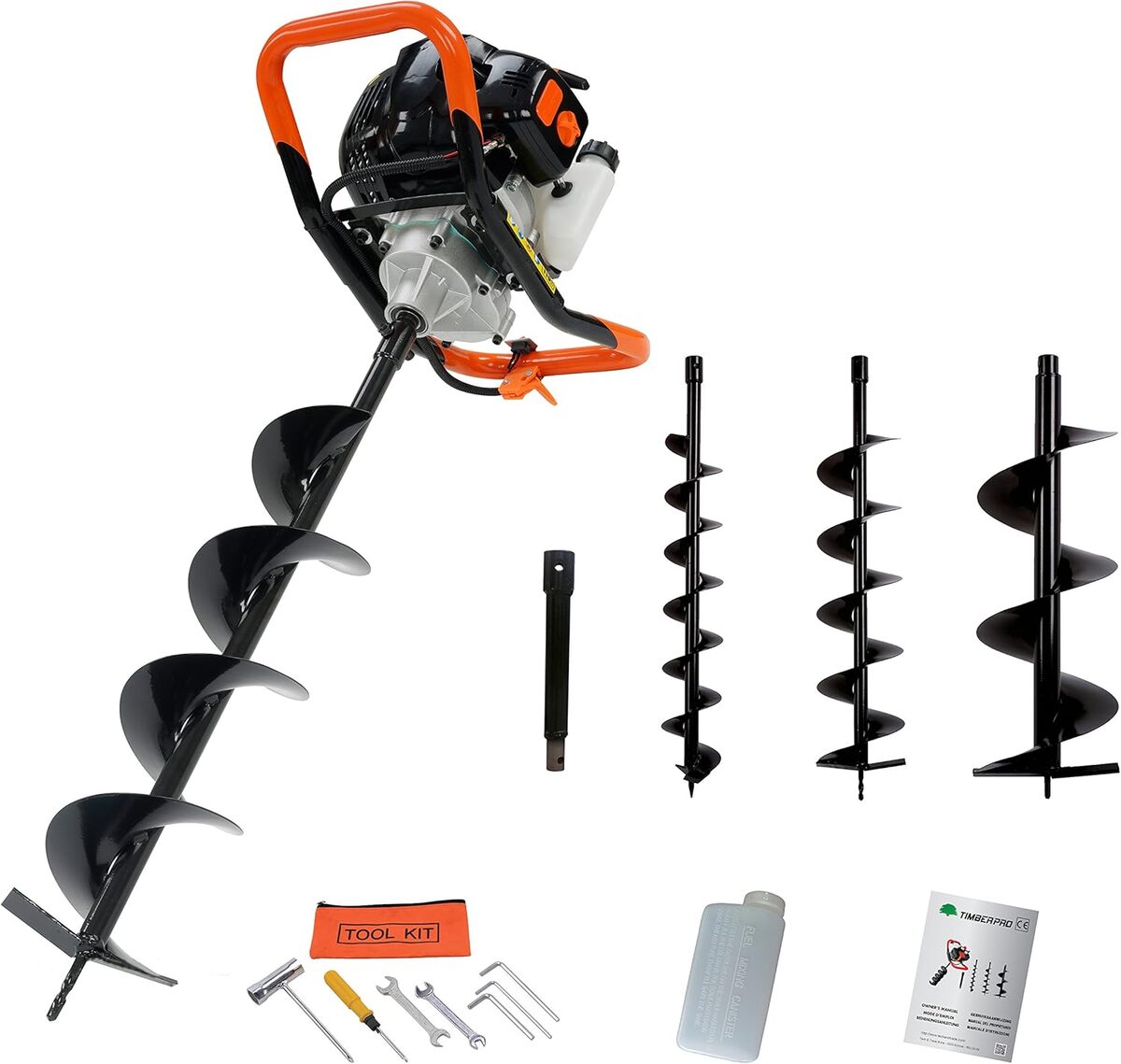 Test tarière thermique : la foreuse 52 cc et ses accessoires en action