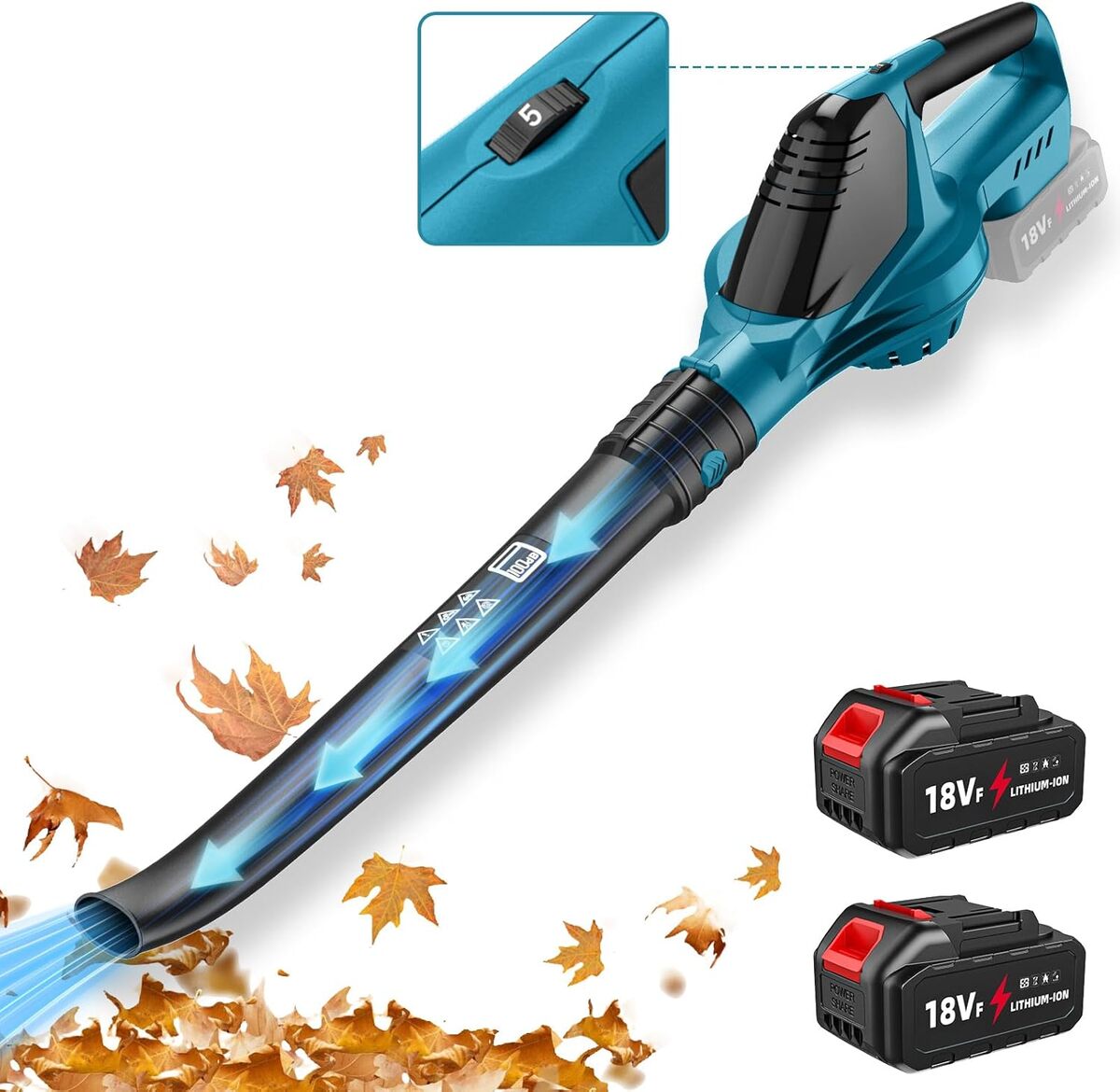 Test souffleur de feuilles sans fil : moteur performant et 2 batteries 4, 0 Ah