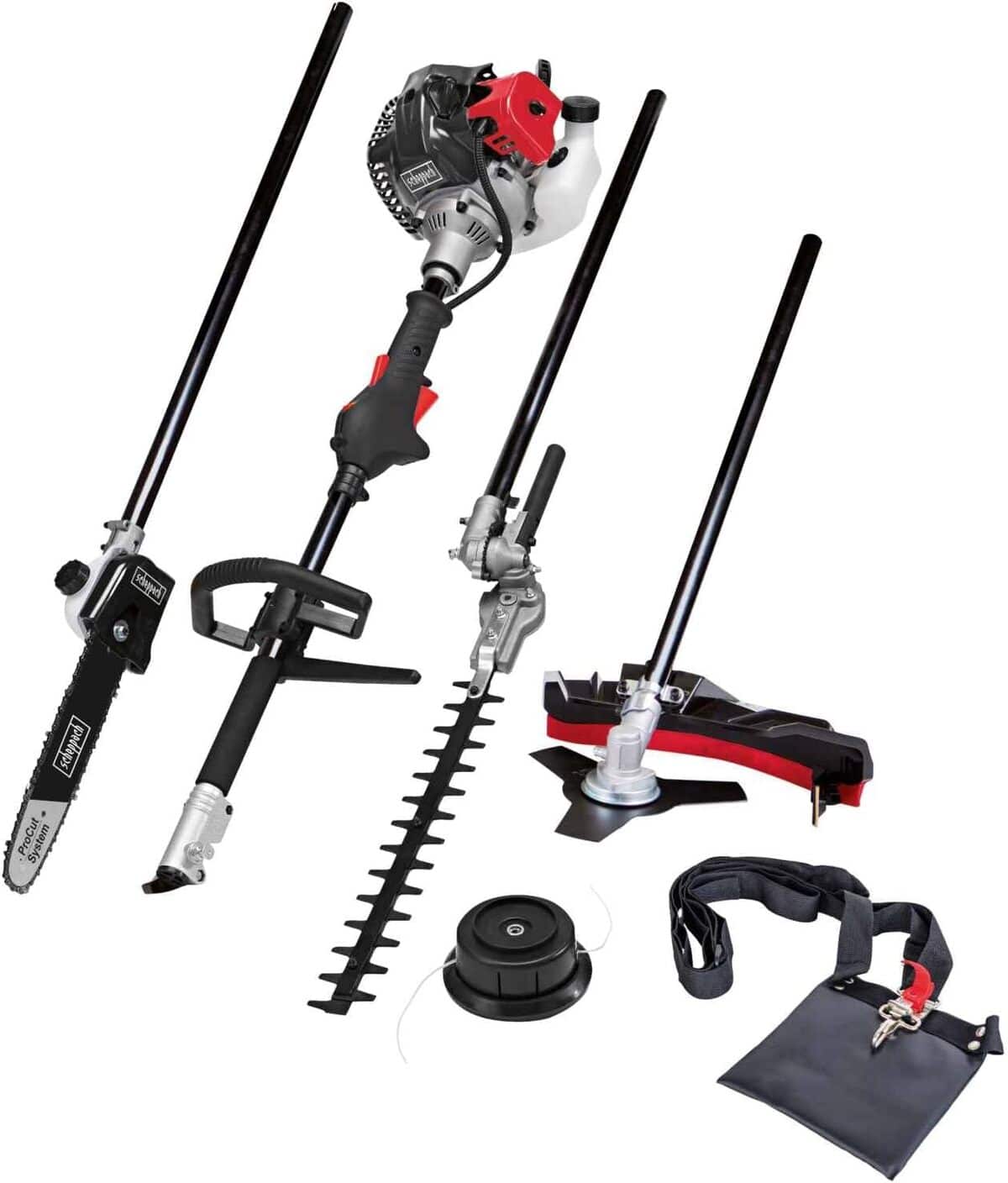 Test de la débroussailleuse thermique Scheppach MFH5200-4P 4en1