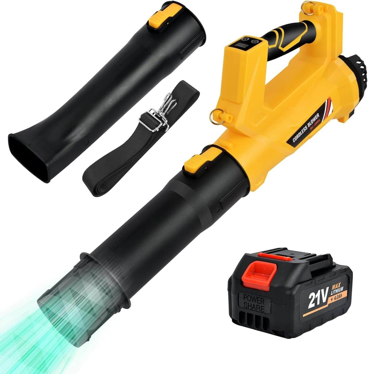 Test du souffleur de feuilles sans fil 21 V : 6 vitesses pour un nettoyage puissant