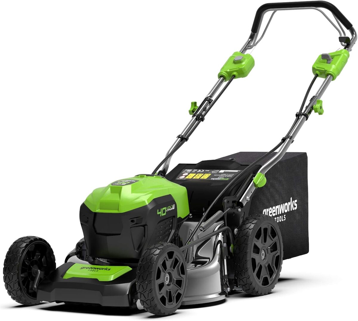 Test tondeuse Greenworks GD40LM46SP sans fil pour grandes pelouses