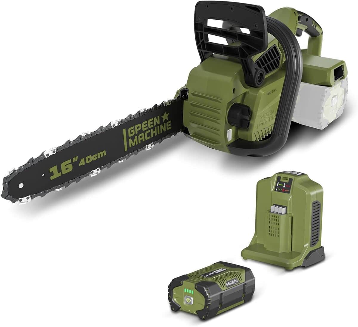 Test : tronçonneuse Green Machine 62 V avec batterie et chaîne Oregon