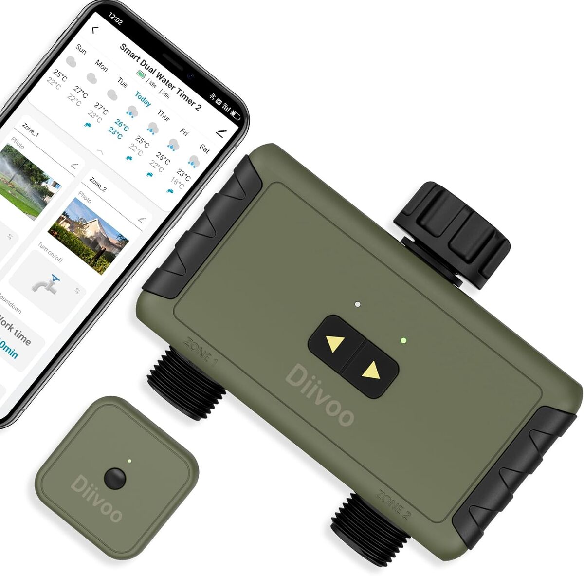 Test du programmateur d'arrosage intelligent Diivoo WiFi 2 voies