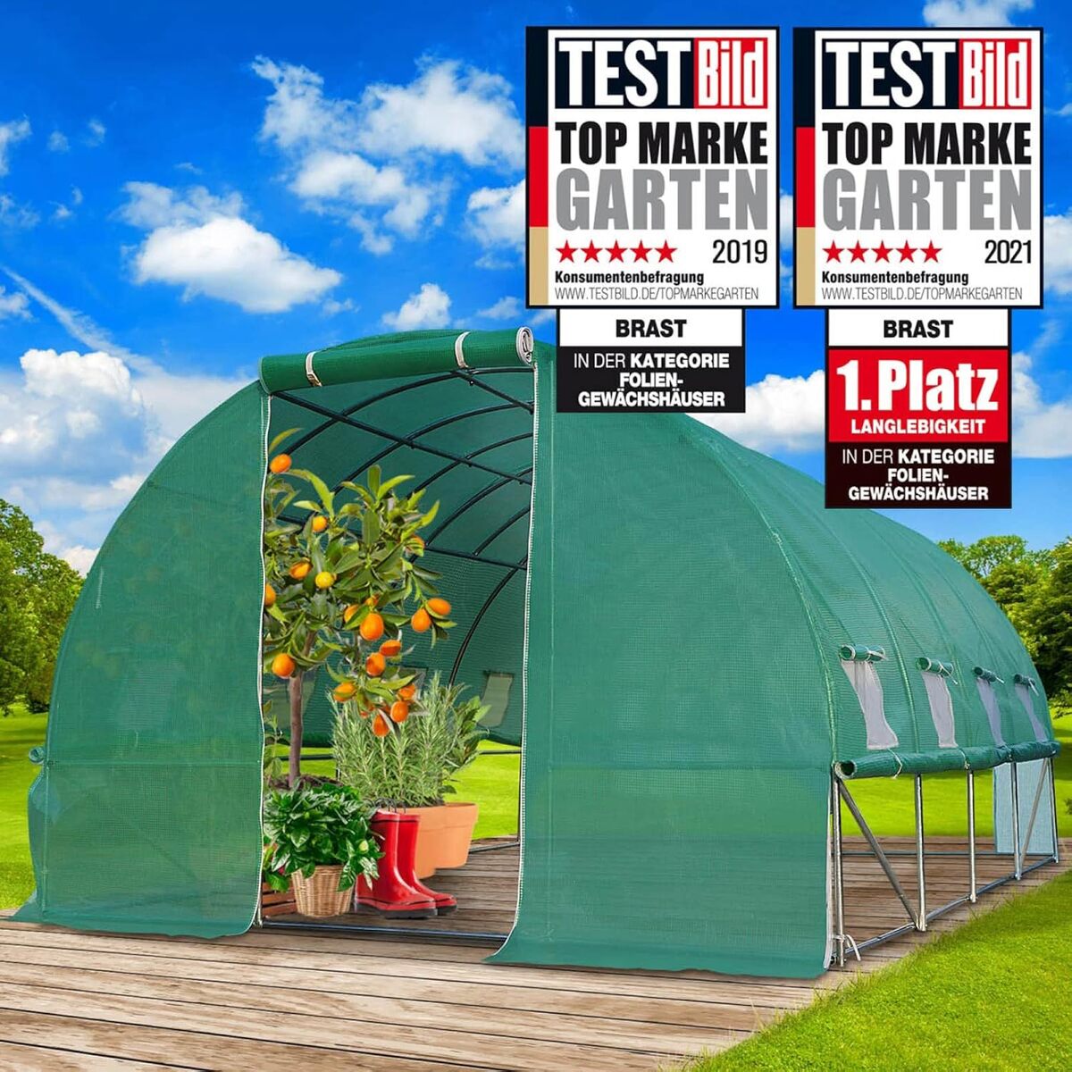 Test serre tunnel Brast 12m² : aération et stabilité au rendez-vous