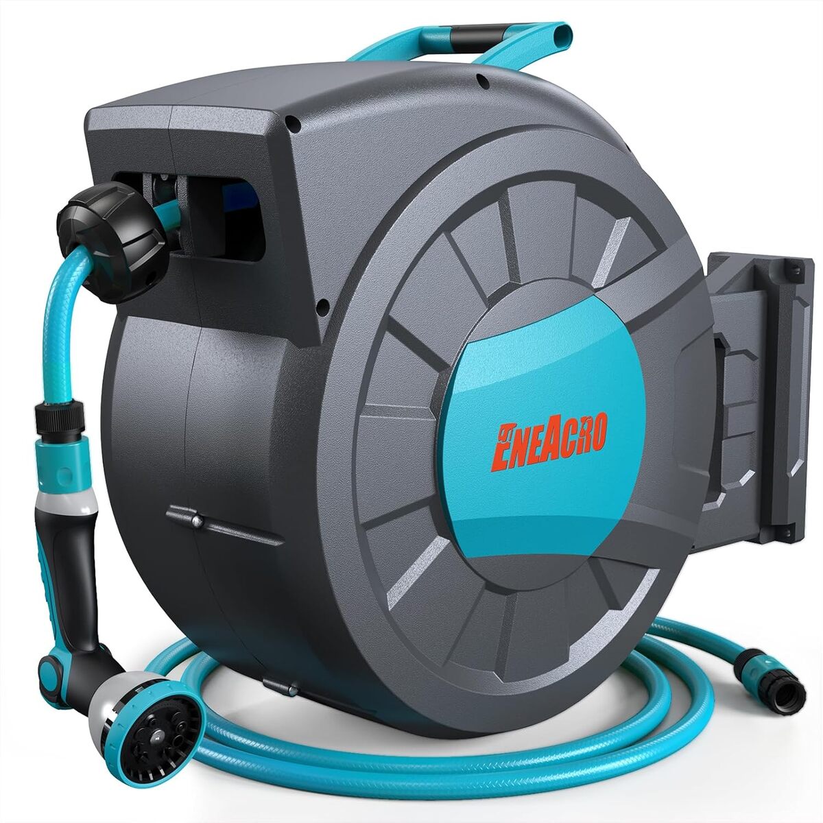 Test du dévidoir automatique Eneacro 35+2 m pivotant 180°