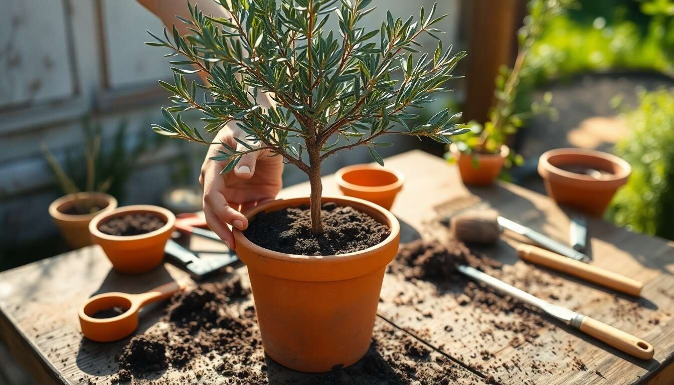 Rempotage dans un terreau ad&eacute;quat
