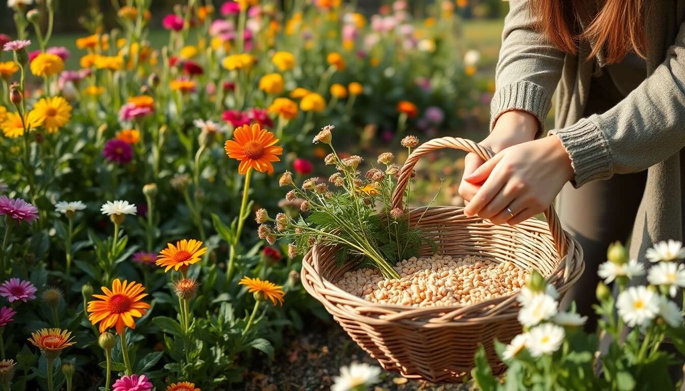 Soins des parterres de fleurs : boutures et r&eacute;colte de graines