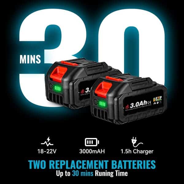 ONEVAN souffleur de Feuilles sans Fil, 350km/h souffleur Batterie avec 2 Batterie 3,0 Ah et Chargeur, 6 Vitesses, souffleur Electrique souffleur Feuille pour souffler Les Feuilles, la Neige