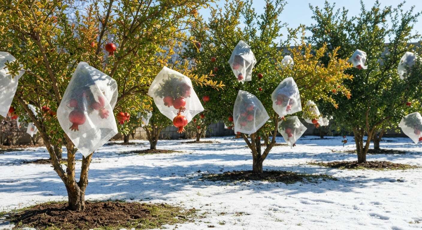 Couvrir les grenadiers avec des voilages