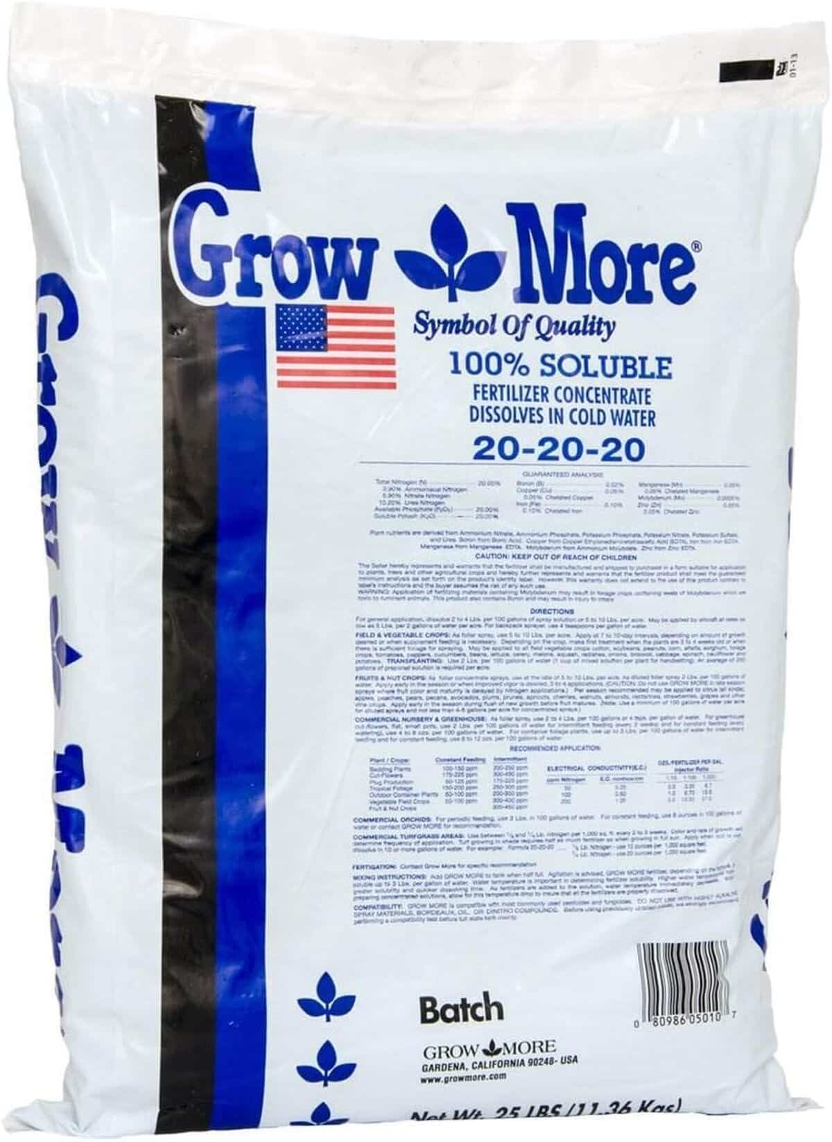 Test de l'engrais Growmore Plus 5010 20-20-20
