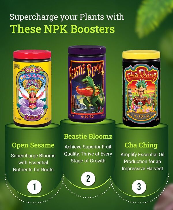 Foxfarm Fx14045 Open Sesame, Beastie Bloomz et CHA Ching Engrais Granulaire Soluble Tri-Pack, 3 boîtes de/0,5 Kilogram