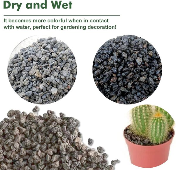 Gravier de pierres de lave horticoles pour plantes grasses, bonsaï, remplissage de vase, plantes de terrarium, vinaigrette de jardinage, 5 kg