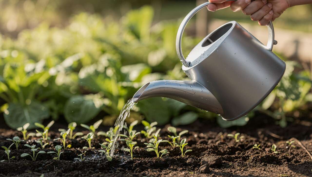 L'arrosoir &agrave; bec invers&eacute; : &eacute;viter le d&eacute;placement des semis