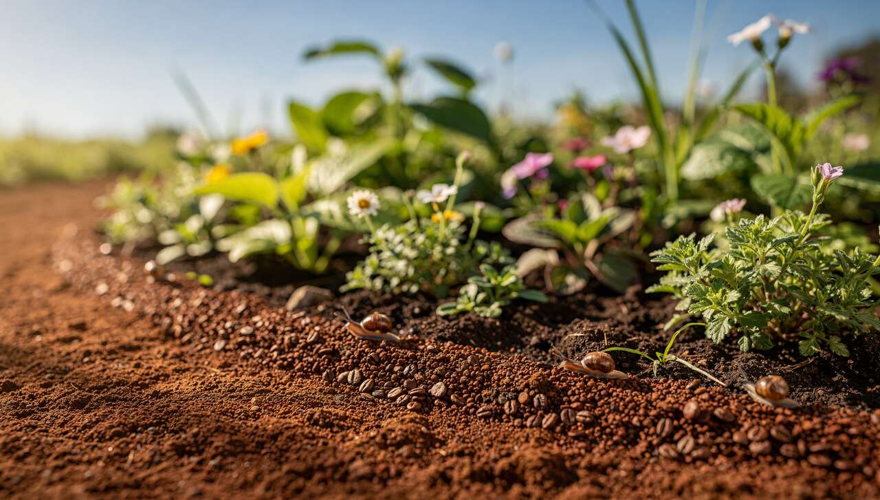 Un cercle de marc de café pour éloigner naturellement les limaces