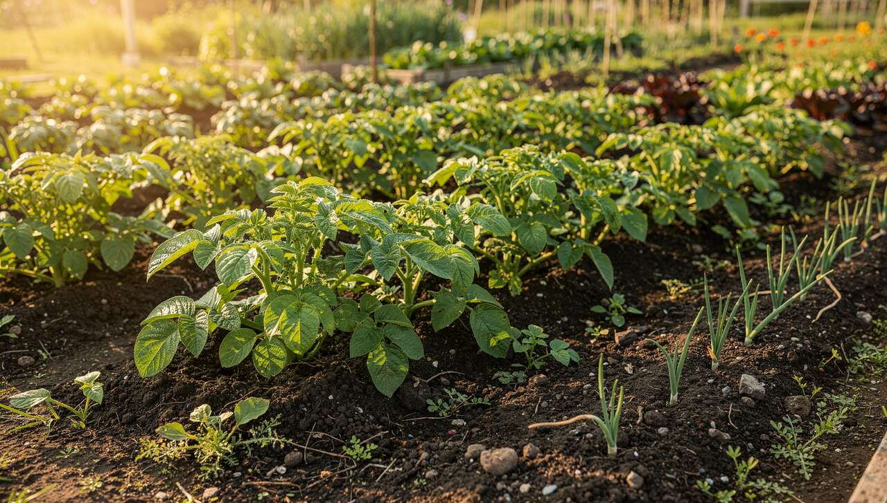 Plantation des pommes de terre et des oignonets