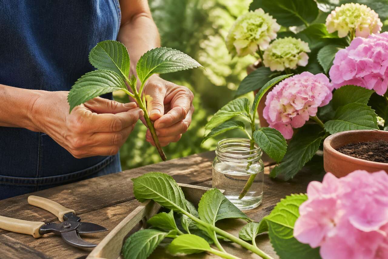 Guides pratiques pour la mise en pot des boutures d'hortensias